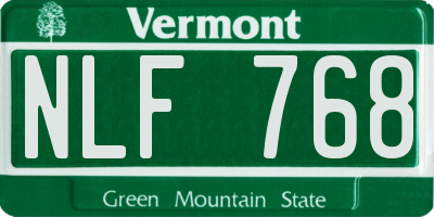 VT license plate NLF768