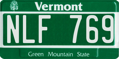VT license plate NLF769