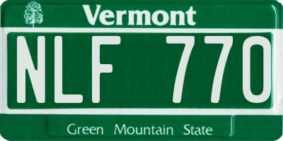 VT license plate NLF770