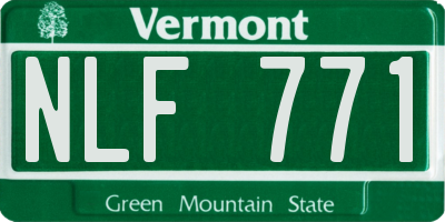 VT license plate NLF771