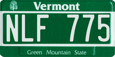 VT license plate NLF775