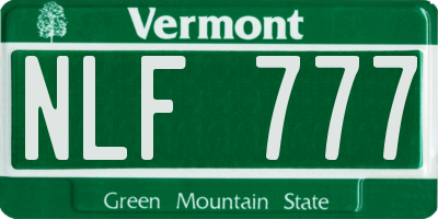 VT license plate NLF777