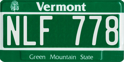 VT license plate NLF778