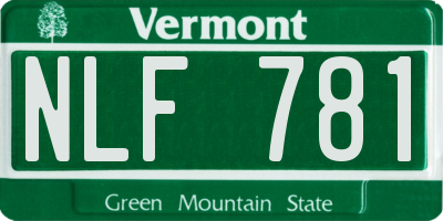 VT license plate NLF781