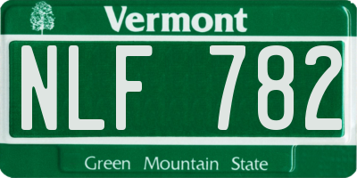 VT license plate NLF782