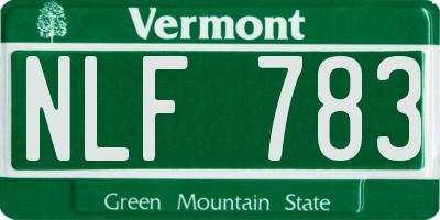 VT license plate NLF783