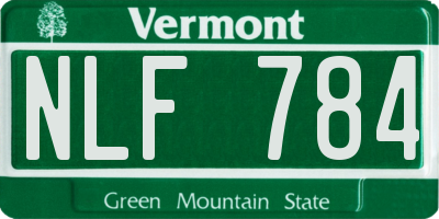 VT license plate NLF784