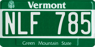 VT license plate NLF785