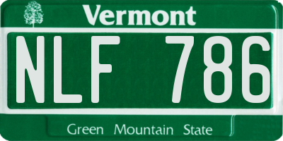VT license plate NLF786