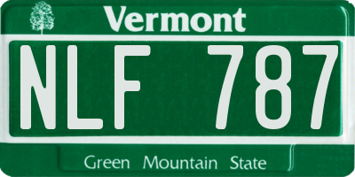 VT license plate NLF787