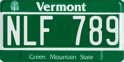 VT license plate NLF789