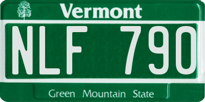 VT license plate NLF790