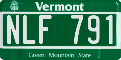 VT license plate NLF791