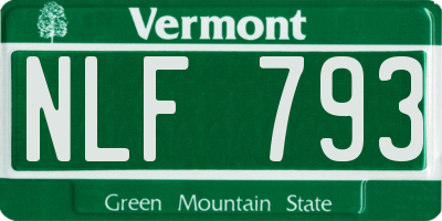VT license plate NLF793