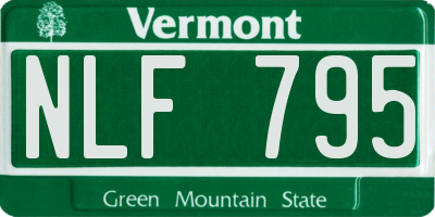 VT license plate NLF795