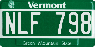 VT license plate NLF798