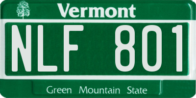 VT license plate NLF801
