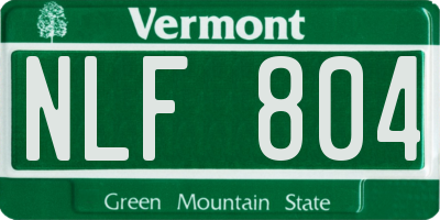 VT license plate NLF804