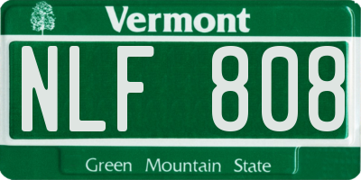 VT license plate NLF808