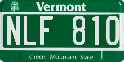 VT license plate NLF810