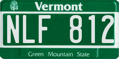 VT license plate NLF812