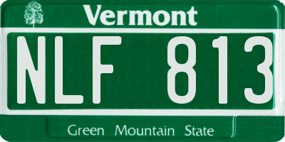 VT license plate NLF813