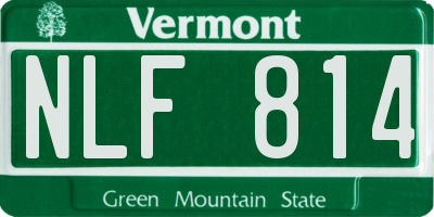 VT license plate NLF814