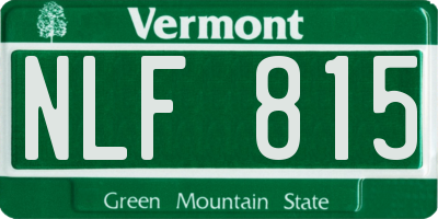 VT license plate NLF815