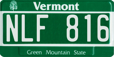 VT license plate NLF816