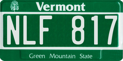 VT license plate NLF817