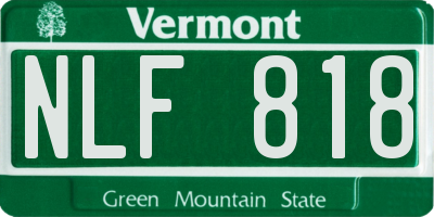 VT license plate NLF818
