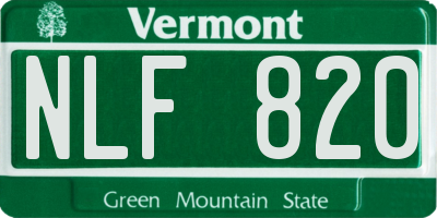 VT license plate NLF820