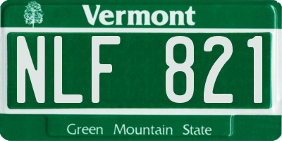 VT license plate NLF821