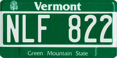 VT license plate NLF822