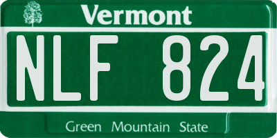 VT license plate NLF824