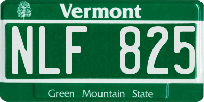 VT license plate NLF825