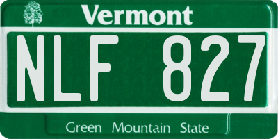 VT license plate NLF827