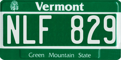 VT license plate NLF829