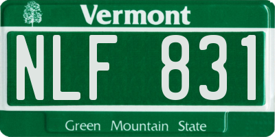 VT license plate NLF831