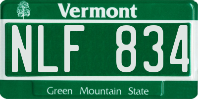 VT license plate NLF834