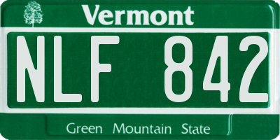 VT license plate NLF842