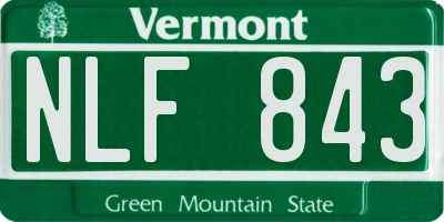 VT license plate NLF843