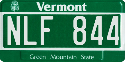 VT license plate NLF844