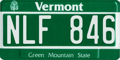VT license plate NLF846
