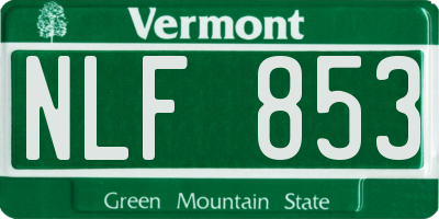 VT license plate NLF853