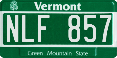 VT license plate NLF857
