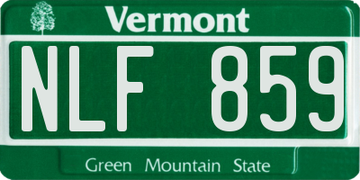 VT license plate NLF859