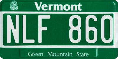 VT license plate NLF860