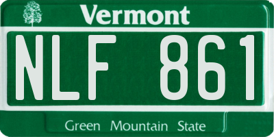 VT license plate NLF861
