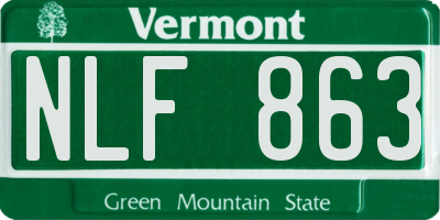 VT license plate NLF863